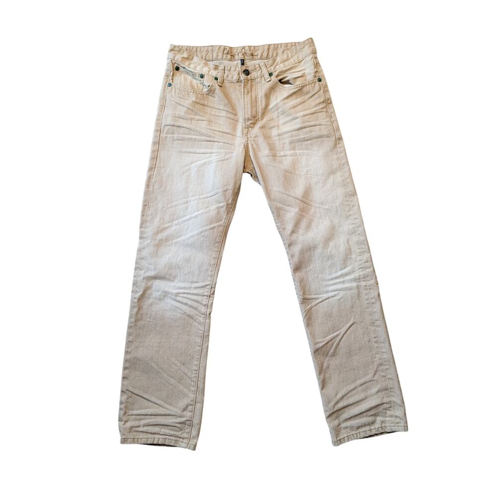 Chip & Pepper Mens Pickle Wagon Straight Leg Khaki Beige Denim Jeans 32x32